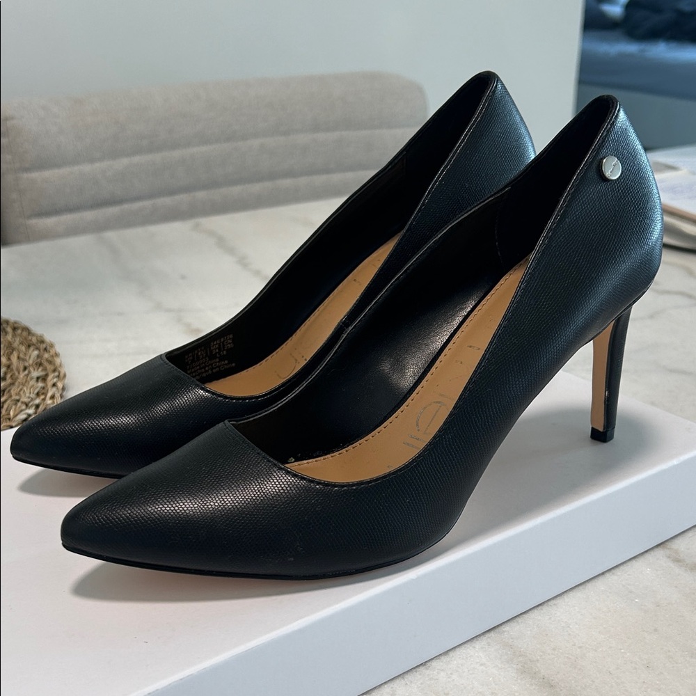 Calvin Klein Black Pointed Toe Heels